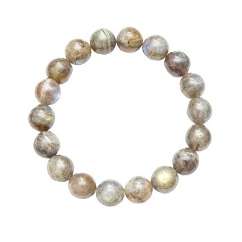 Bracelet Labradorite - Pierres boules 10mm - 20 cm- Fermoir or 1