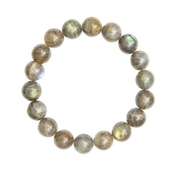 Bracelet Labradorite - Pierres boules 10mm - 20 cm- Fermoir or 2