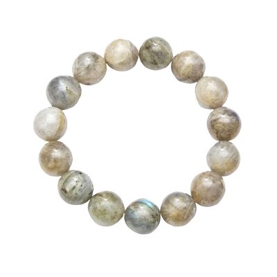 Bracelet Labradorite - Pierres boules 12mm - 18 cm- Fermoir argent