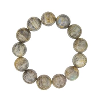 Bracelet Labradorite - Pierres boules 14mm - 20 cm- Fermoir argent 2