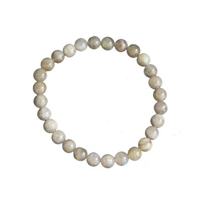 Bracciale Labradorite - Pietre a sfera 6mm - 22 cm - Chiusura in argento