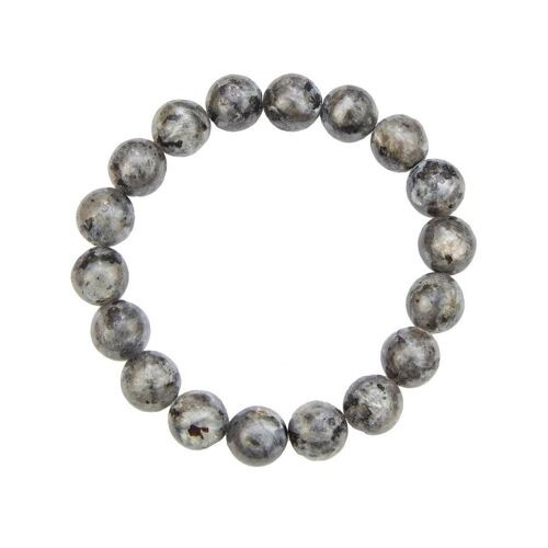 Bracelet Labradorite avec inclusions - Pierres boules 10mm - 18 cm- Fermoir or