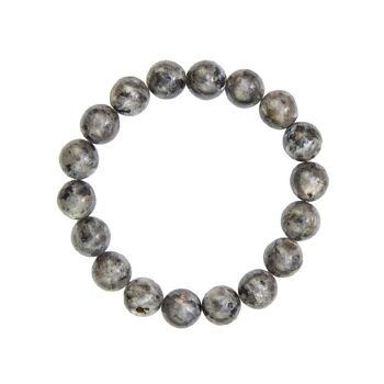 Bracelet Labradorite avec inclusions - Pierres boules 10mm - 22 cm- Fermoir argent 2