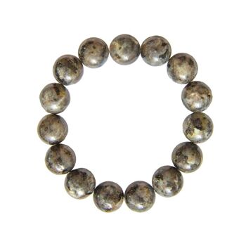 Bracelet Labradorite avec inclusions - Pierres boules 12mm - 22 cm- Sans fermoir 2