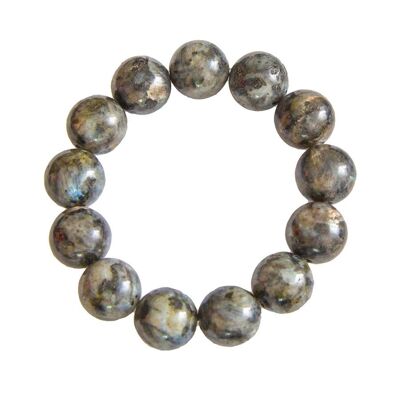 Bracciale Labradorite con inclusioni - Pietre a sfera 14mm - 18 cm - Chiusura in argento