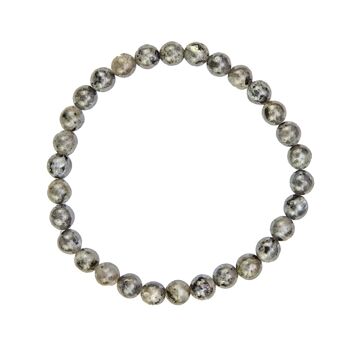 Bracelet Labradorite avec inclusions - Pierres boules 6mm - 18 cm- Fermoir or 2