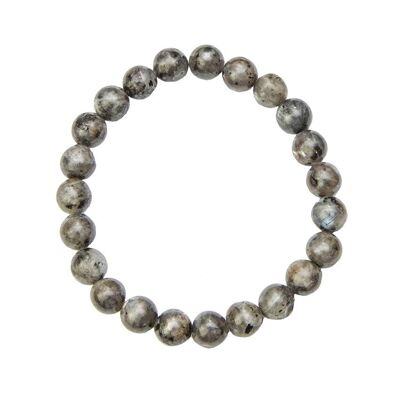 Bracelet Labradorite avec inclusions - Pierres boules 8mm - 18 cm- Fermoir or