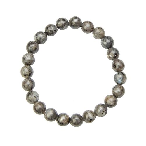 Bracelet Labradorite avec inclusions - Pierres boules 8mm - 22 cm- Fermoir argent