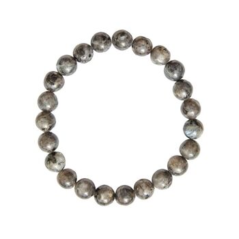 Bracelet Labradorite avec inclusions - Pierres boules 8mm - 22 cm- Fermoir argent 2