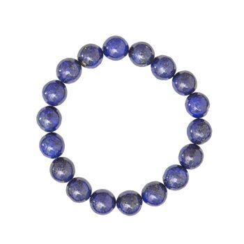Bracelet Lapis Lazuli - Pierres boules 10mm - 18 cm- Fermoir argent 2