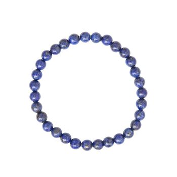 Bracelet Lapis Lazuli - Pierres boules 6mm - 18 cm- Fermoir argent 2