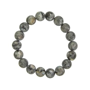 Bracelet Larvikite - Pierres boules 10mm - 18 cm- Fermoir or 2