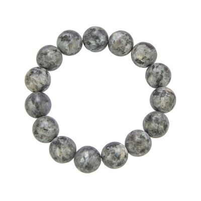 Bracciale Larvikite - Pietre a sfera 12mm - 20 cm - Chiusura in argento