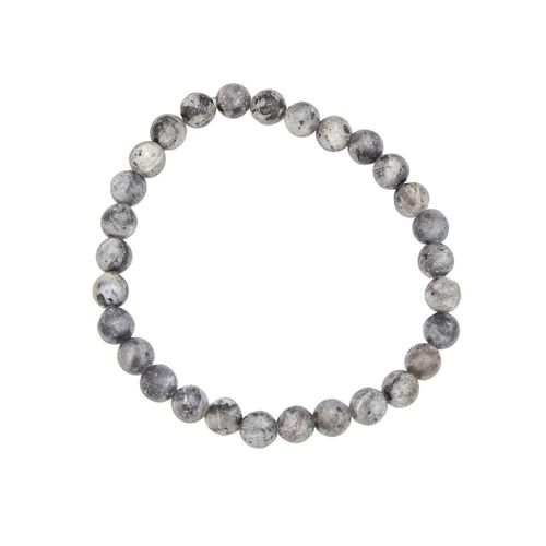 Bracelet Larvikite - Pierres boules 6mm - 18 cm- Sans fermoir