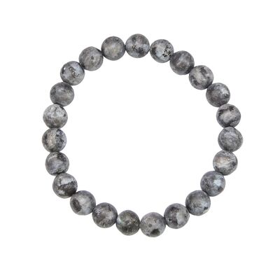 Bracciale Larvikite - Pietre a sfera da 8 mm - 18 cm - Chiusura in argento