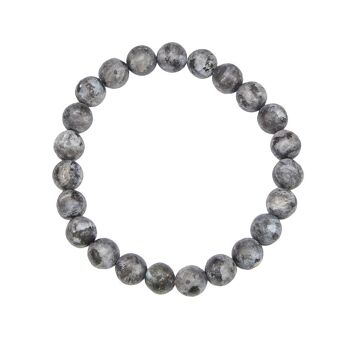 Bracelet Larvikite - Pierres boules 8mm - 18 cm- Sans fermoir 1