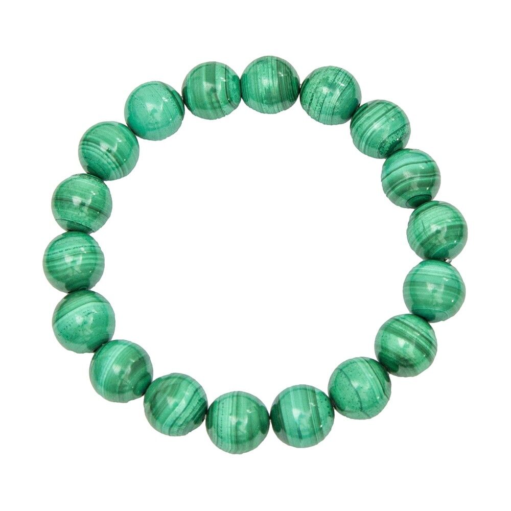 Bracciale in malachite - Pietre a sfera 10mm - 20 cm - Senza chiusura