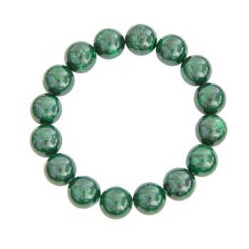 Bracelet Malachite - Pierres boules 12mm - 18 cm- Fermoir argent 1