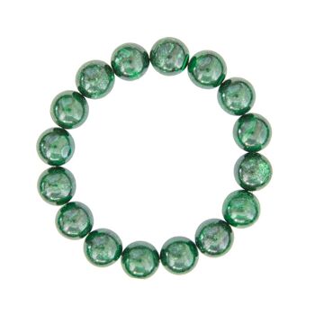 Bracelet Malachite - Pierres boules 12mm - 18 cm- Fermoir argent 2