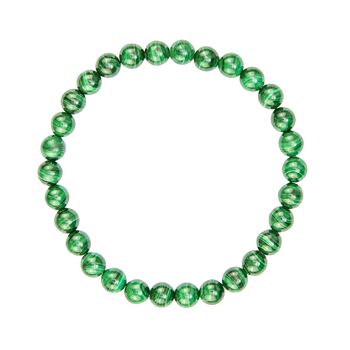 Bracelet Malachite - Pierres boules 6mm - 18 cm- Fermoir argent 2