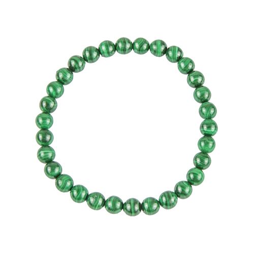 Bracelet Malachite - Pierres boules 6mm - 20 cm- Sans fermoir