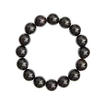 Bracelet Obsidienne noire - Pierres boules 12mm - 20 cm- Sans fermoir 2