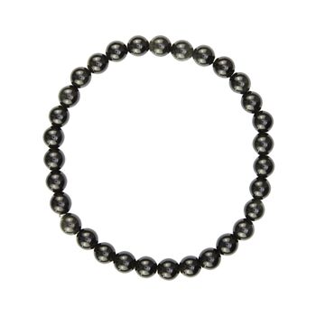Bracelet Obsidienne noire - Pierres boules 6mm - 18 cm- Fermoir argent 2