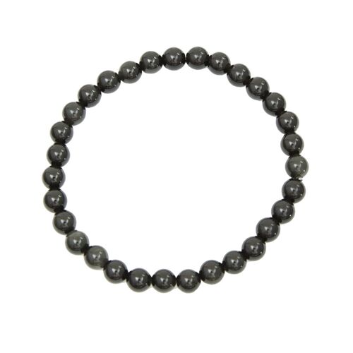 Bracelet Obsidienne noire - Pierres boules 6mm - 18 cm- Sans fermoir