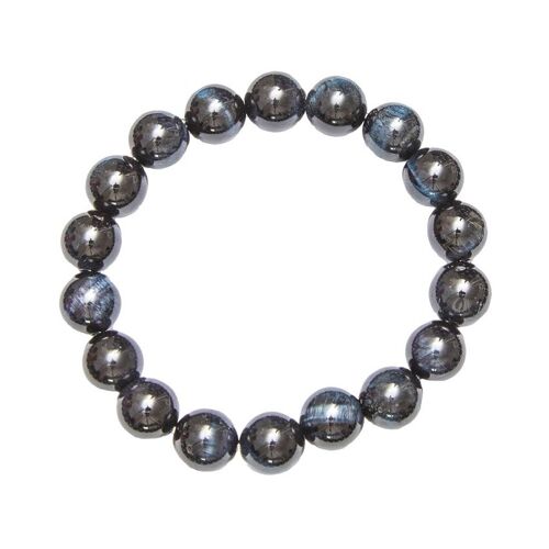 Bracelet Oeil de Fermoir argentucon - Pierres boules 10mm - 18 cm- Fermoir argent