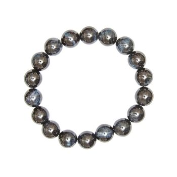 Bracelet Oeil de Fermoir argentucon - Pierres boules 10mm - 18 cm- Fermoir argent 2