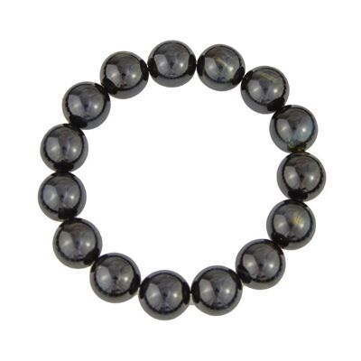 Bracelet Oeil de Fermoir argentucon - Pierres boules 12mm - 18 cm- Fermoir argent