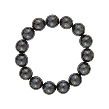 Bracelet Oeil de Fermoir argentucon - Pierres boules 12mm - 20 cm- Fermoir argent 2