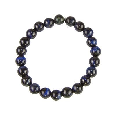 Bracelet Oeil de Fermoir argentucon - Pierres boules 8mm - 18 cm- Fermoir or