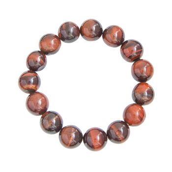 Bracelet Oeil de taureau - Pierres boules 12mm - 18 cm- Sans fermoir 1