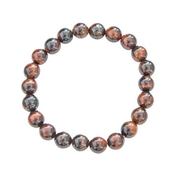 Bracelet Oeil de taureau - Pierres boules 8mm - 22 cm- Sans fermoir 1