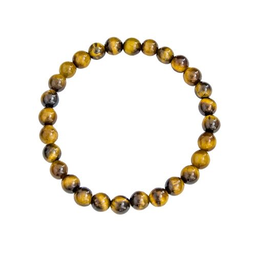 Bracelet Oeil de tigre - Pierres boules 6mm - 20 cm- Sans fermoir