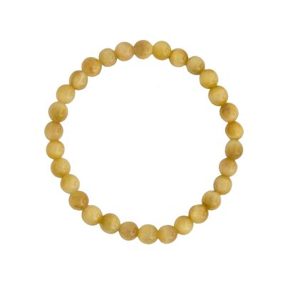 Pulsera ojo de tigre dorado - Piedras bola 6mm - 18 cm - Cierre plata