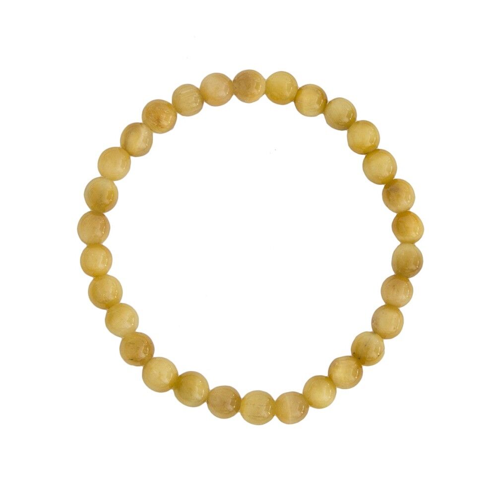 Bracciale occhio di tigre dorato - Pietre a sfera da 6 mm - 18 cm - Senza chiusura
