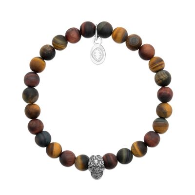 Tiger's Eye and Skull Bracelet "For Him"