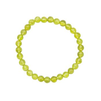 Bracelet Olivine - Pierres boules 6mm - 18 cm- Fermoir argent 2