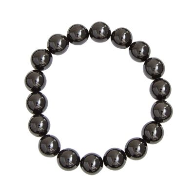 Bracelet Onyx - Pierres boules 10mm - 18 cm- Fermoir or