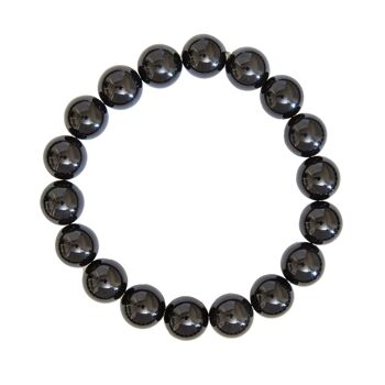 Bracelet Onyx - Pierres boules 10mm - 18 cm- Fermoir or 2