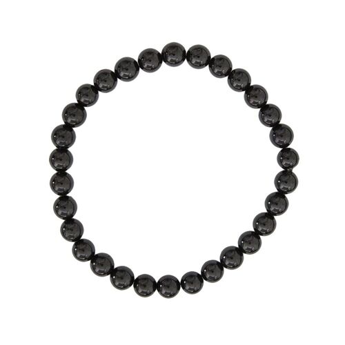 Bracelet Onyx - Pierres boules 6mm - 18 cm- Fermoir argent