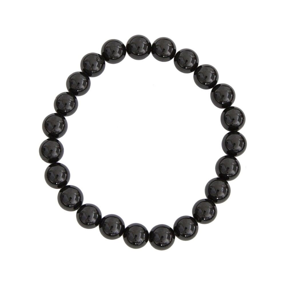 Bracelet Chakra En Onyx D'Uruguay - Boules 8mm, Symbole Fleur De Lotus, Acier Inoxydable, Neuf étiqueté