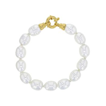 Bracelet Perles de Majorque blanches - Baroque 1