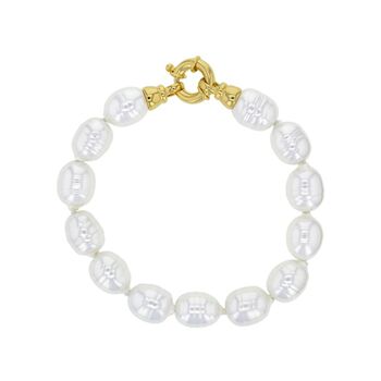 Bracelet Perles de Majorque blanches - Baroque 2