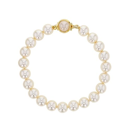 Bracelet Perles de Majorque blanches - Perles boules 8mm