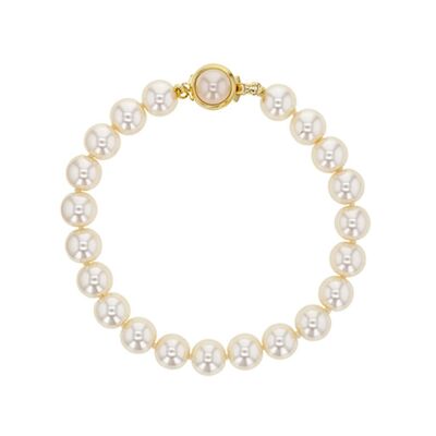 Bracelet Perles de Majorque blanches - Perles boules 8mm