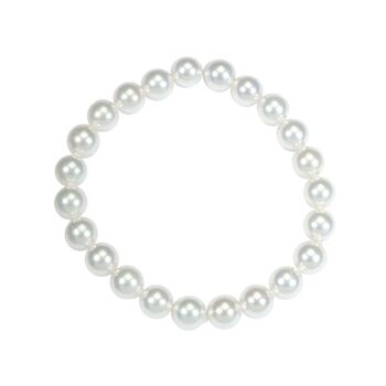 Bracelet Perles de Majorque blanches - Perles boules 8mm 4