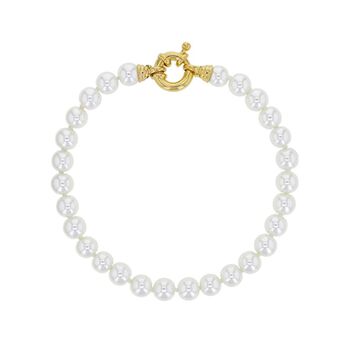Bracelet Perles de Majorque blanches - Pierres boules 6mm 1